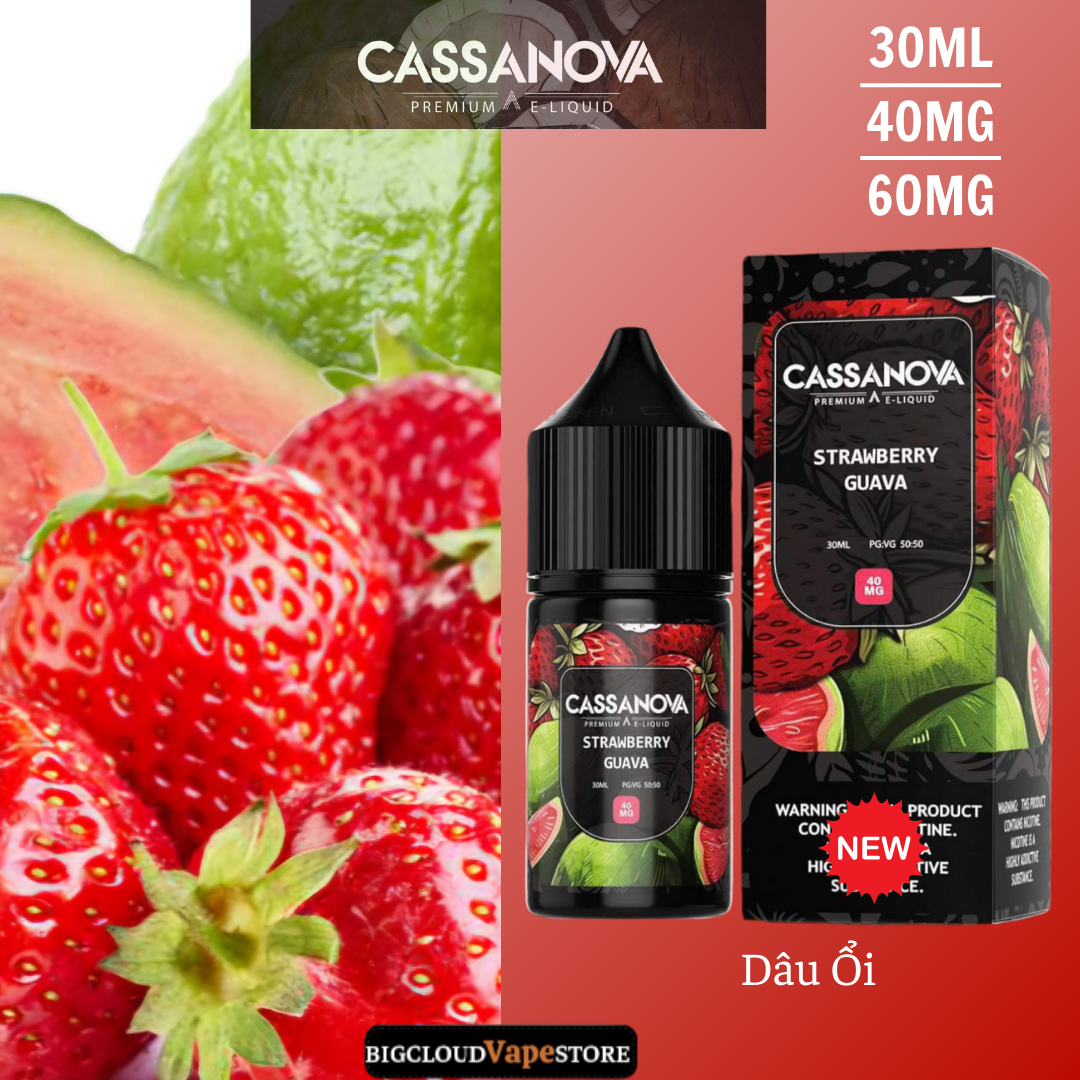 Cassannova Salt 30ml 40MG-60MG Dâu Ổi 